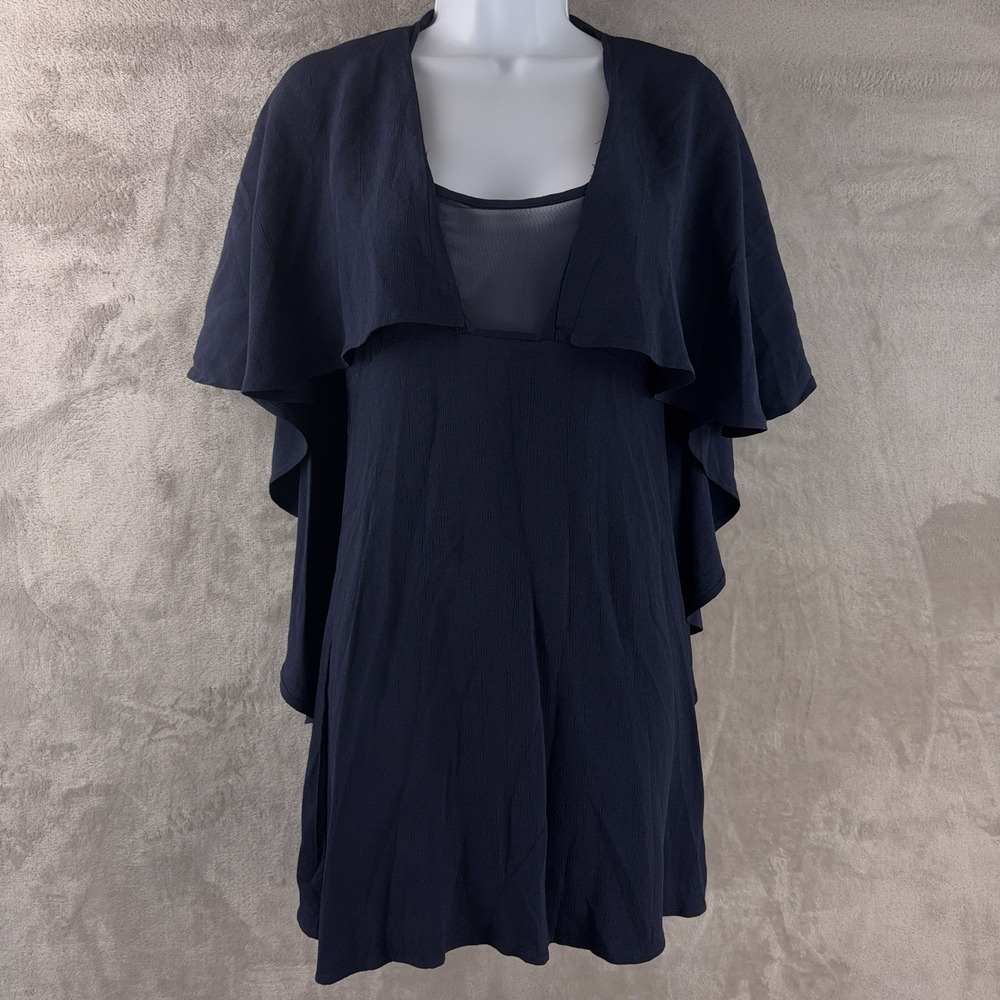 For Love & Lemons Mini Dress Womens Size XS‎ Navy Flutter Sleeve Elegant